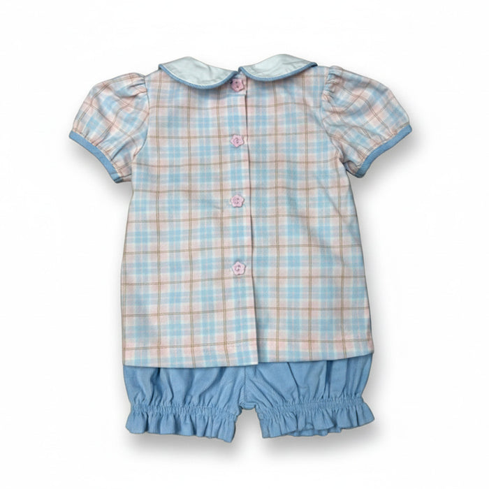 Pink/Blue Plaid Bloomers Set