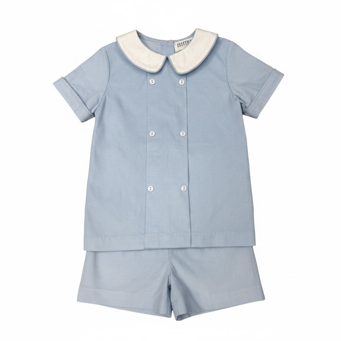 Blue Corduroy Short Set