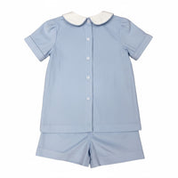 Blue Corduroy Short Set