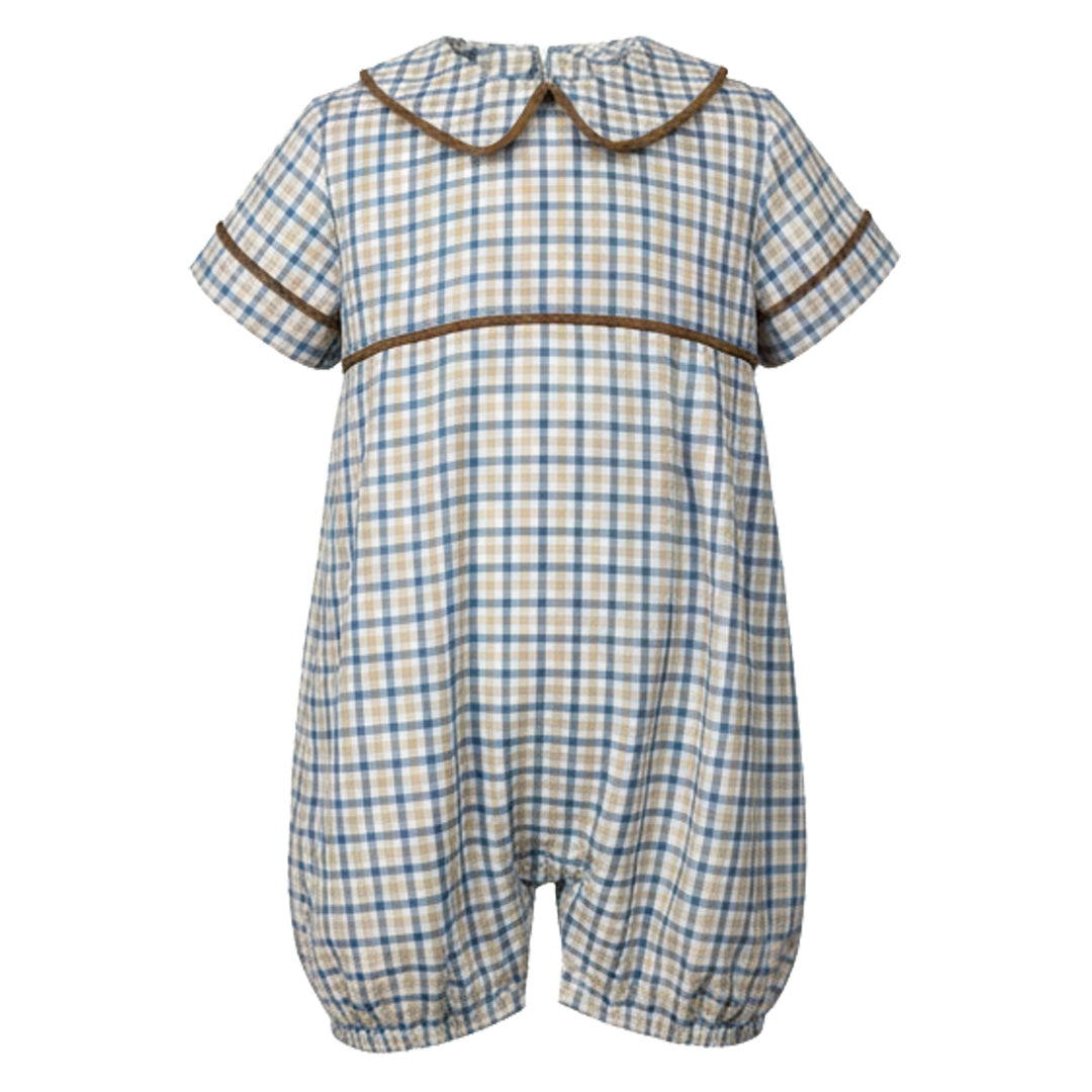 Blue/Khaki Plaid Romper