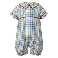 Blue/Khaki Plaid Romper
