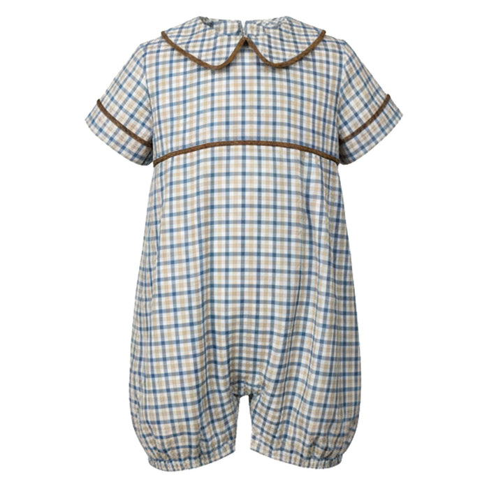 Blue/Khaki Plaid Romper