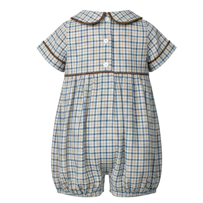 Blue/Khaki Plaid Romper