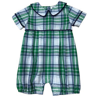 Navy/Green Plaid Romper