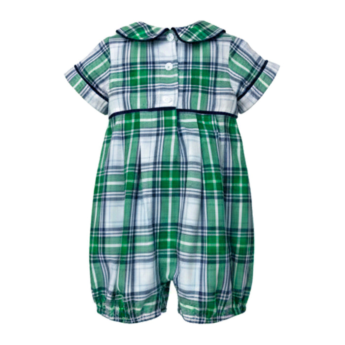 Navy/Green Plaid Romper