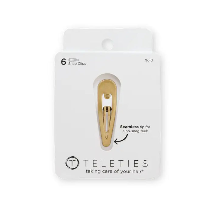 TELETIES SNAP CLIP GOLD 6 COUNT