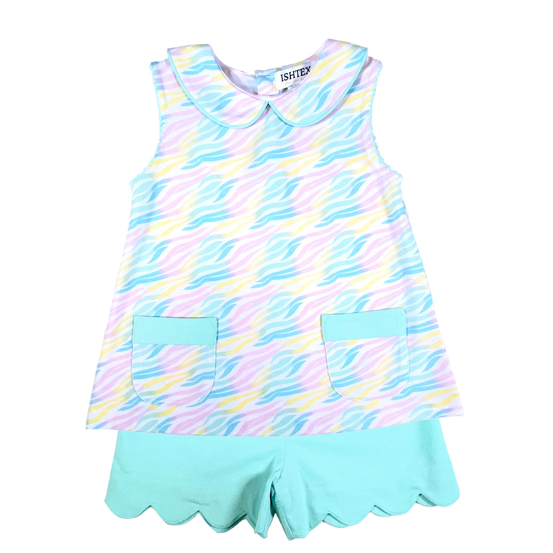 RAINBOW GIRLS SHORT SET