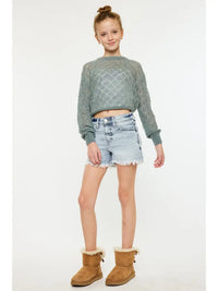 GIRLS HIGH RISE MOM SHORT