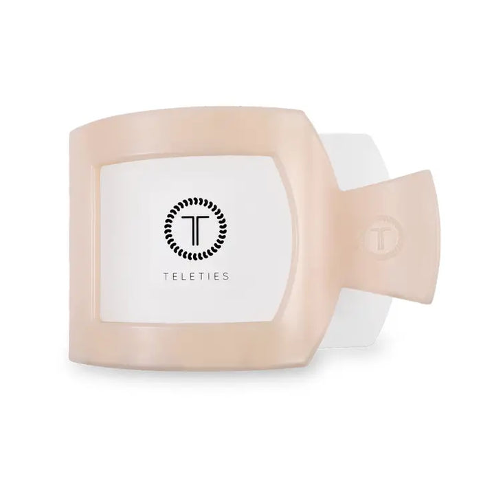 TELETIES ALMOND BEIGE LARGE FLAT SQUARE CLIP