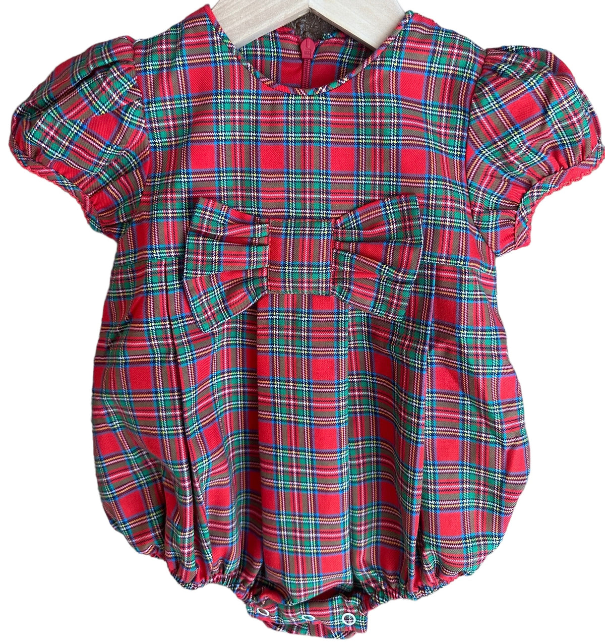 SAGE & LILLY RED/GREEN PLAID BOW BUBBLE