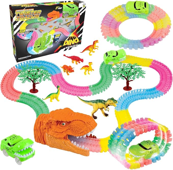 Mindscope Neon Glow Twister Tracks Dino Series