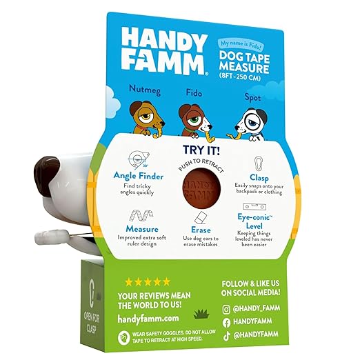 FIDO BROWN AND WHITE DOG 4 IN 1 TAPE MEASURE