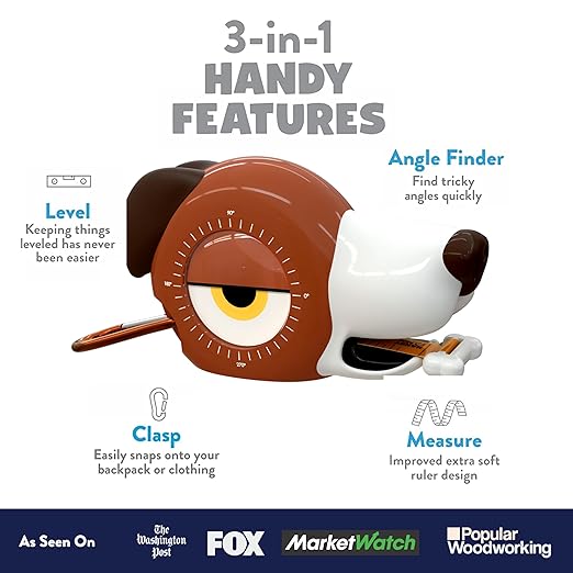 FIDO BROWN AND WHITE DOG 4 IN 1 TAPE MEASURE