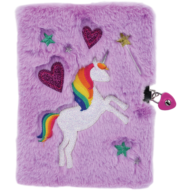 ISCREAM MAGICAL UNICORN LOCK & KEY FURRY JOURNAL