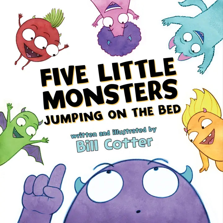 FIVE LITTLE MONSTERS JUMPING ON THE BED