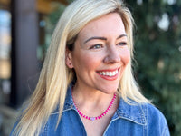 KARLEY NECKLACE PINK WITH PURPLE OPAL HEART