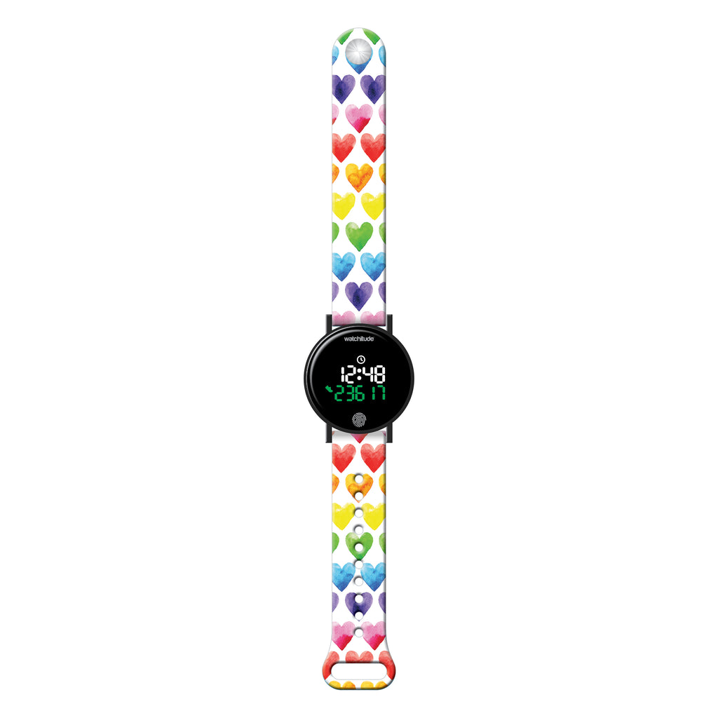 WATCHITUDE  WATERCOLOR HEARTS STEPS COUNTER WATCH
