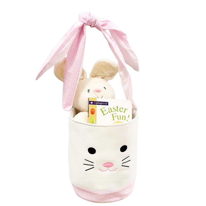 BITS & BOWS EASTER BUNNY BASKET PINK