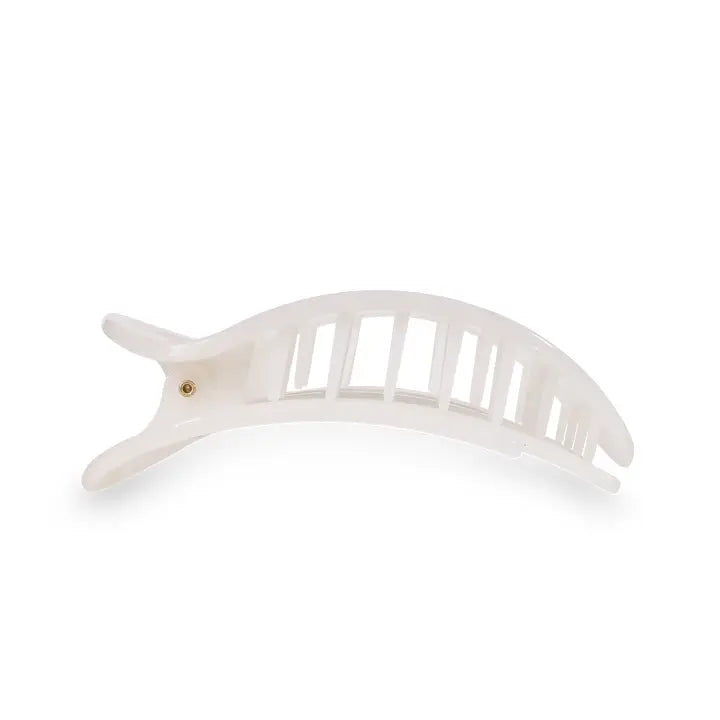 TELETIES COCONUT WHITE MEDIUM FLAT ROUND CLIP