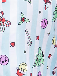 PREPPY GOOSE CHRISTMAS SMILEY LONG SLEEVE PAJAMA SET