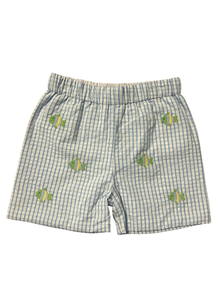 ZUCCINI FISH ASHTON SHORT SEASIDE WINDOWPANE SEERSUCKER