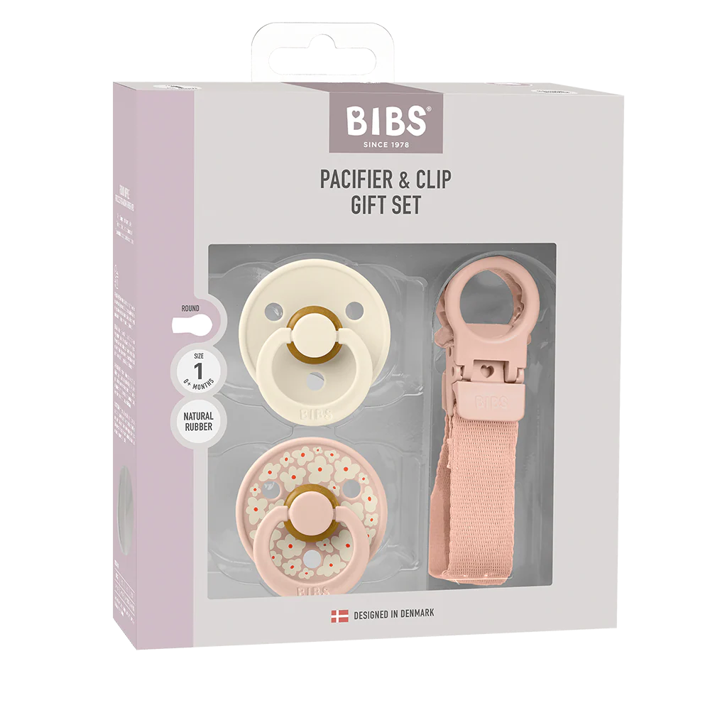 Colour Pacifier & Loop Clip Gift Set Blush