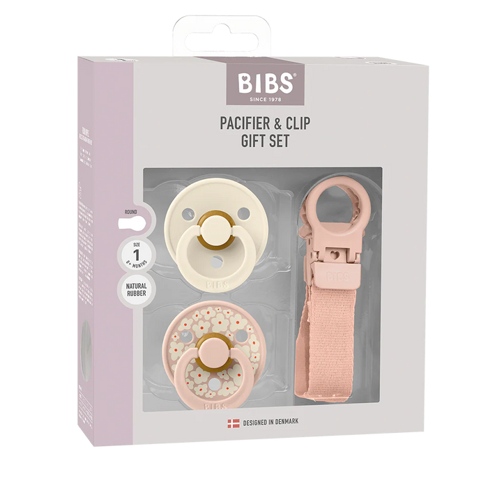 Colour Pacifier & Loop Clip Gift Set Blush