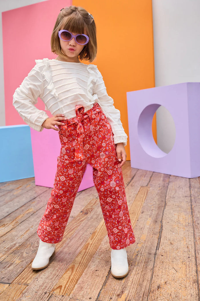 BISBY RUFFLE BLOUSE WHITE SCALLOP
