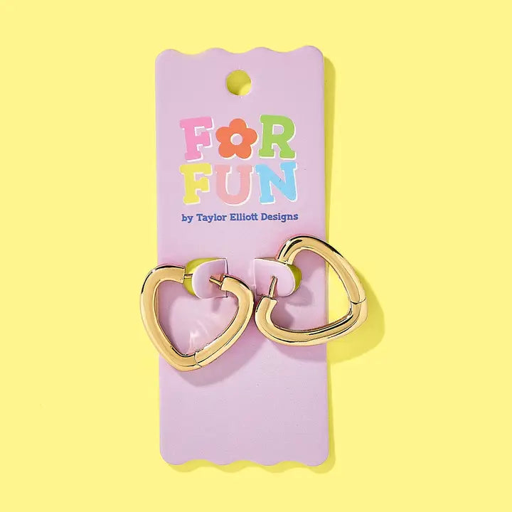 Gigi Heart Huggies 14K Gold Plated
