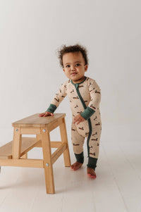 Babysprouts Baby Boy Long Sleeve Zip Romper in Mallard Ducks