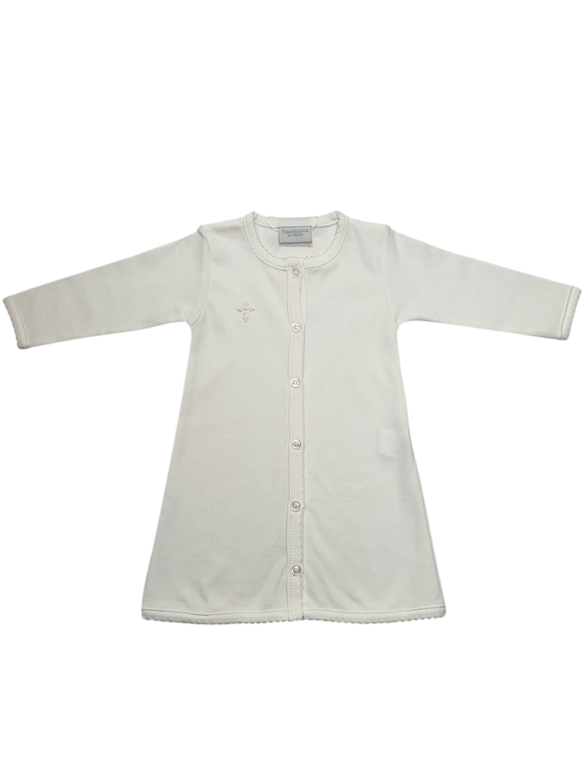 SQUIGGLES MINI CROSS DAY GOWN WHITE