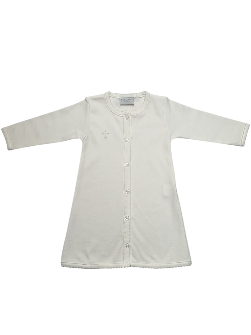 SQUIGGLES MINI CROSS DAY GOWN WHITE