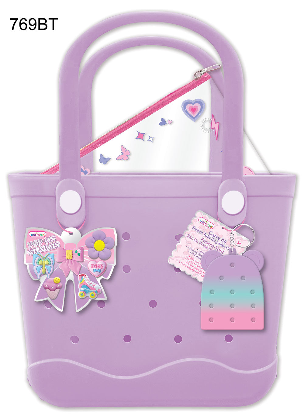 CARRY ALL BEACH TOTE BAG WITH CHARMS BOWTIFUL