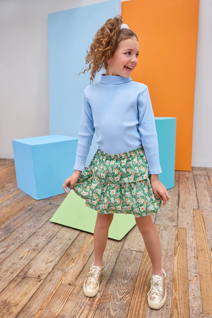 BISBY RIBBED TURTLENECK ICE BLUE