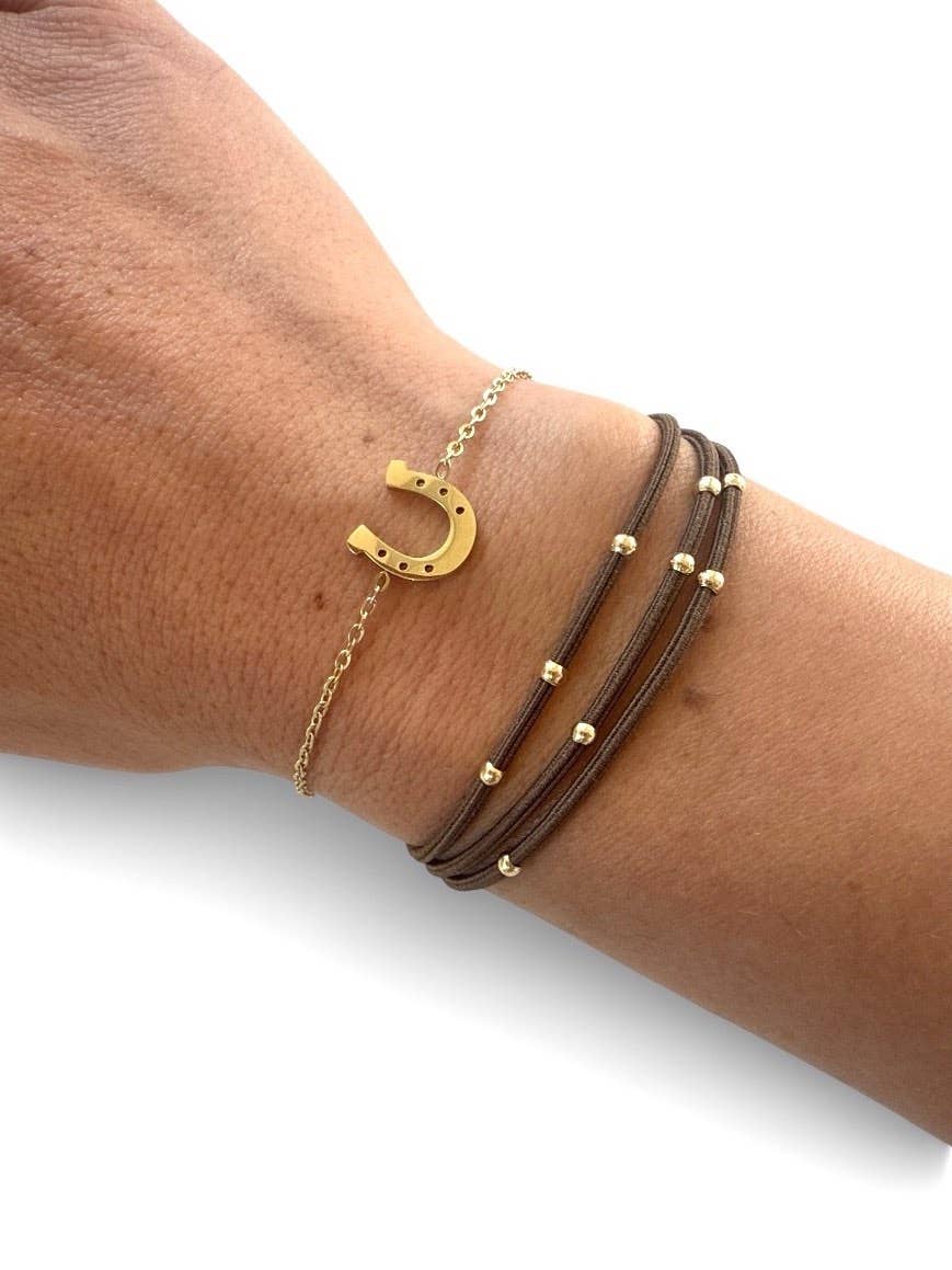 14K Gold Bracelet Set  Horseshoe