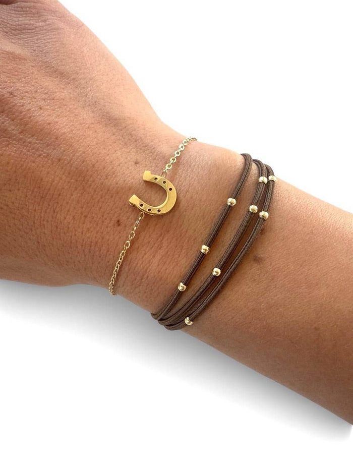 14K Gold Bracelet Set  Horseshoe