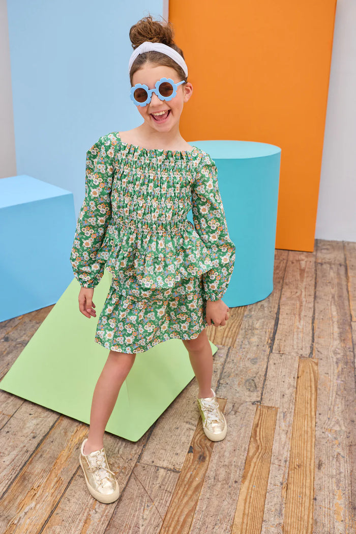 BISBY LONG SLEEVE INDIA TOP GREENWICH GARDEN GREEN