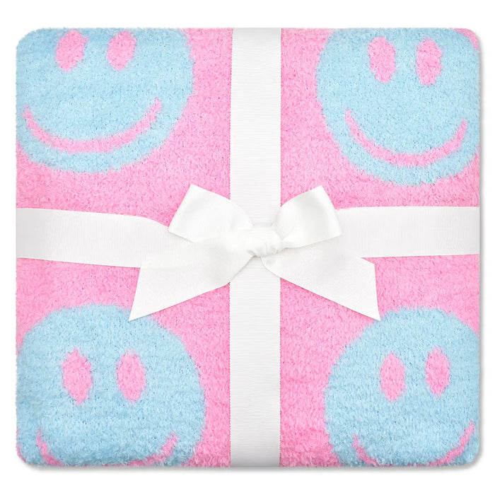 ISCREAM MADE YOU SMILE COZY KNIT BLANKET