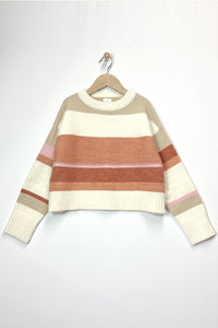 HEART AND ARROW TWEEN ROUND NECK CROPPED SWEATER