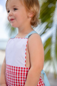 Sayre Sunsuit Richmond Red With Belhaven Blue
