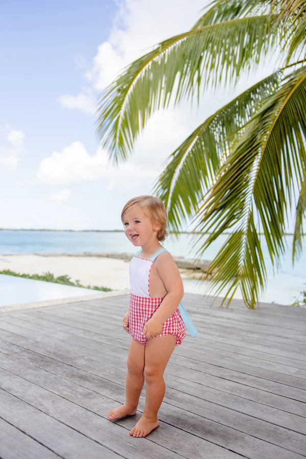 Sayre Sunsuit Richmond Red With Belhaven Blue