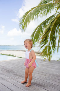 Sayre Sunsuit Richmond Red With Belhaven Blue