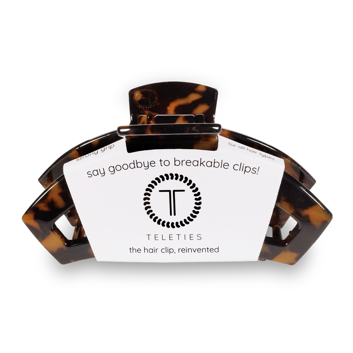 Open Hair Clip Large Tortoise