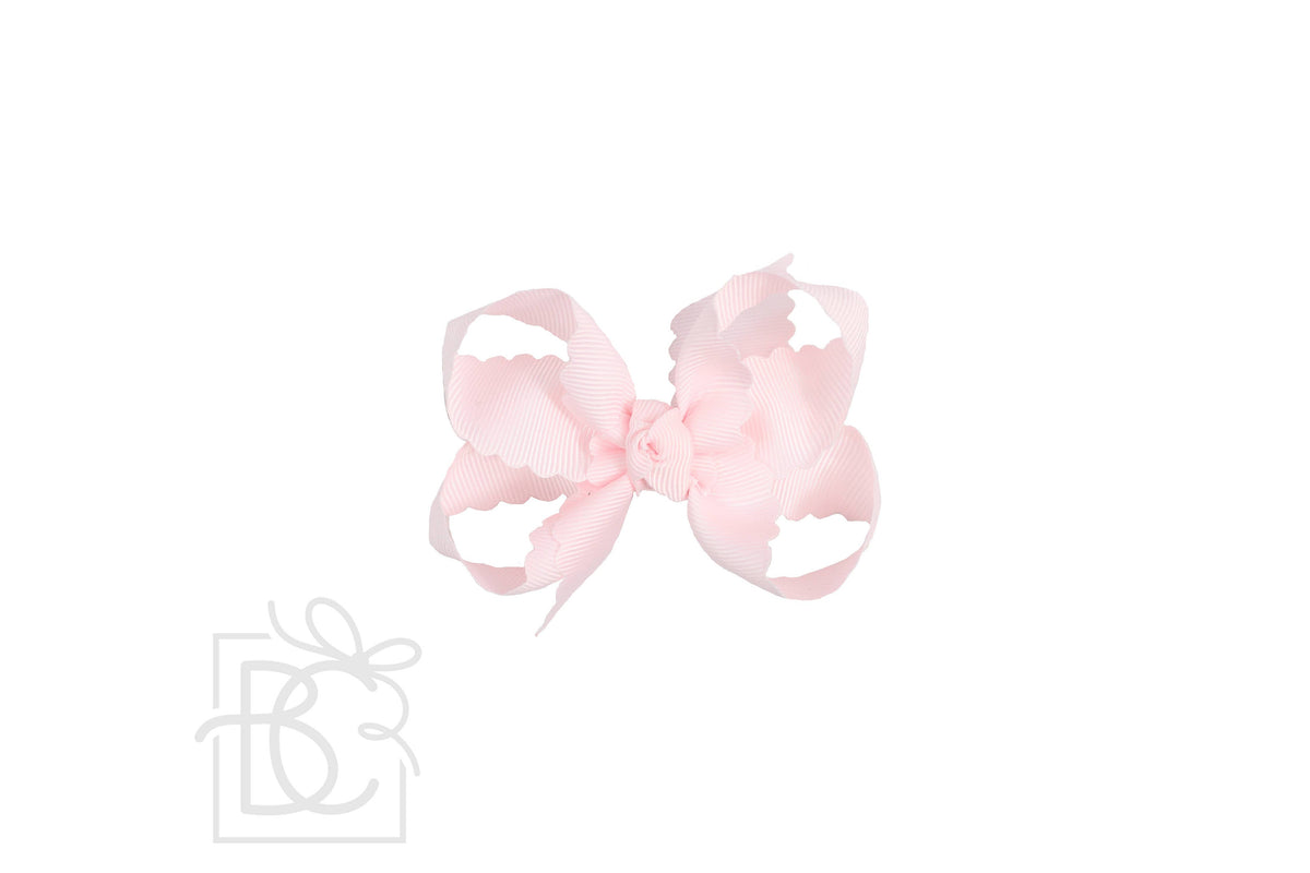 Scalloped Edge Bow Medium Powder Pink