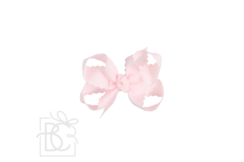 Scalloped Edge Bow Medium Powder Pink
