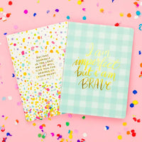 TAYLOR ELLIOTT DESIGNS I AM IMPERFECT  BUT I AM BRAVE NOTEBOOK SET