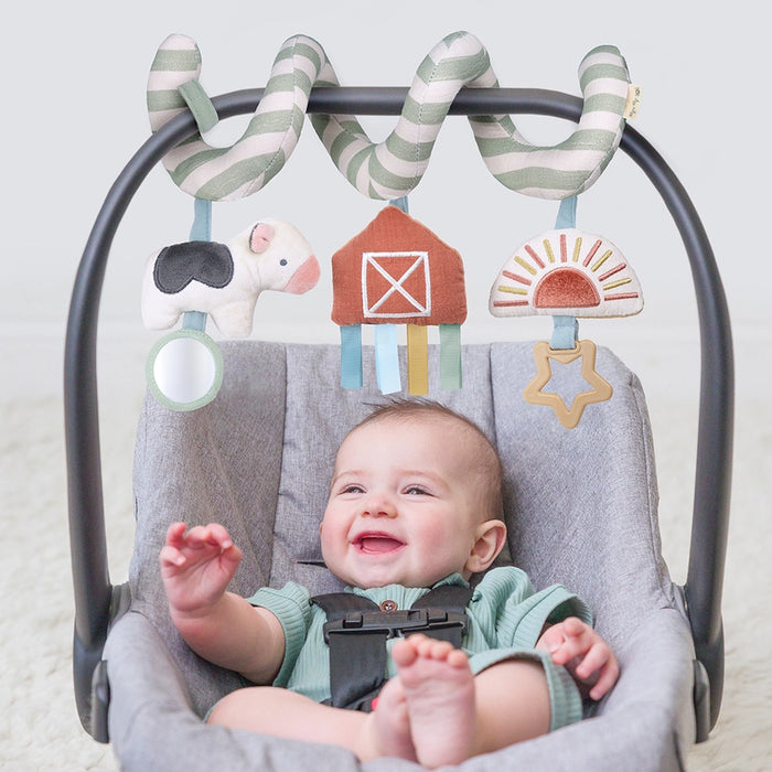 ITZY RITZY SPIRAL CAR SEAT ACTIVITY TOY FARM