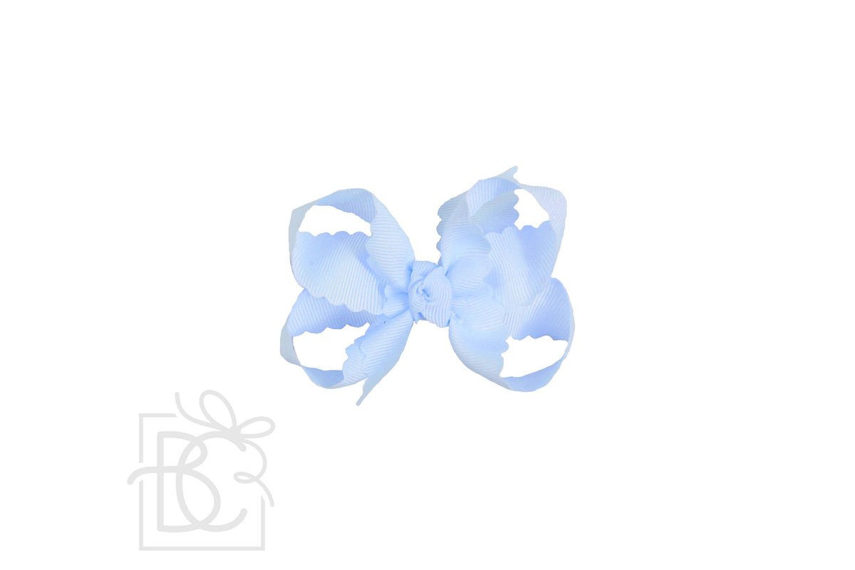 Scalloped Edge Bow Large Baby Blue