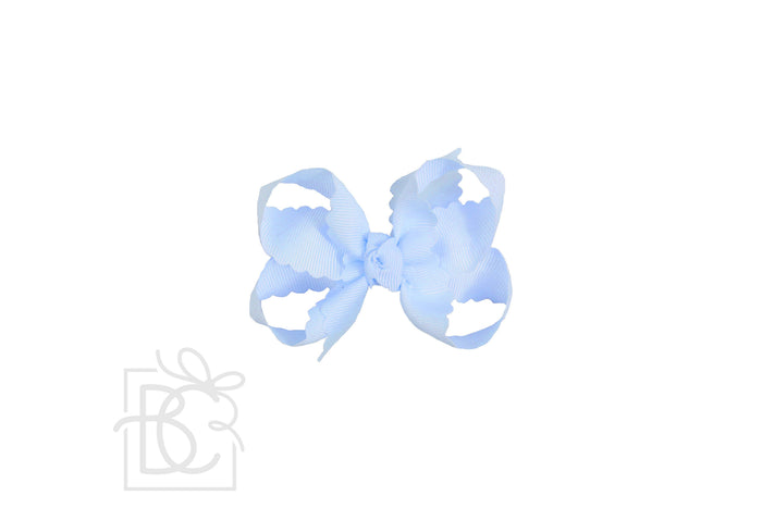 Scalloped Edge Bow Large Baby Blue