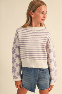 Heart & Arrow Tween Girls Drop Shoulder Sweater